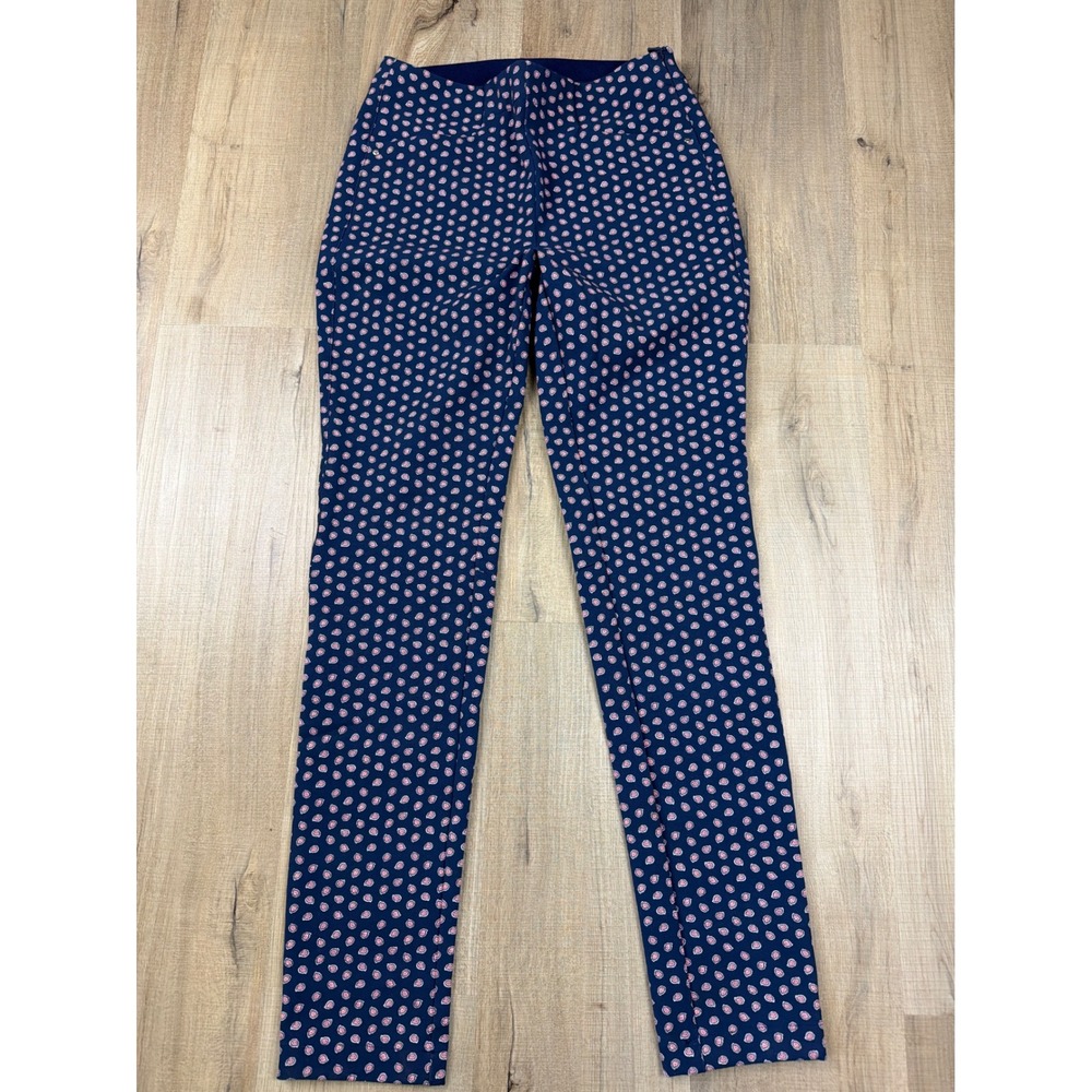 RLX Ralph Lauren Women Eagle Stretch Slim Floral Print Navy Golf Pants Size 2 - Picture 3 of 8